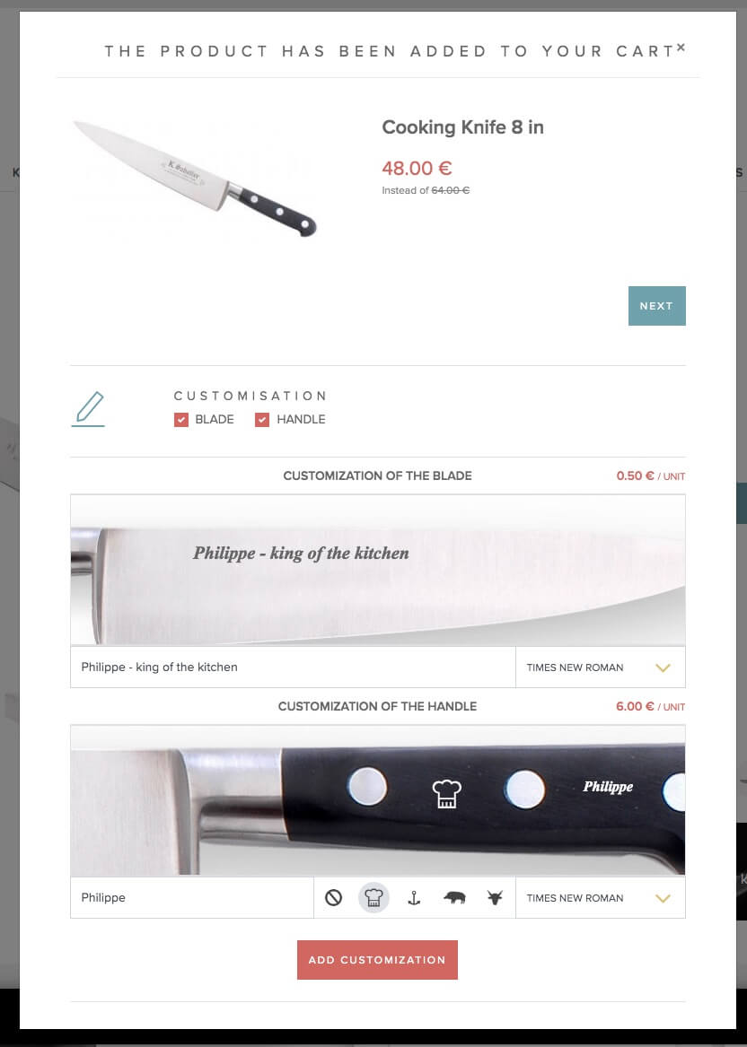 personalization k sabatier knife